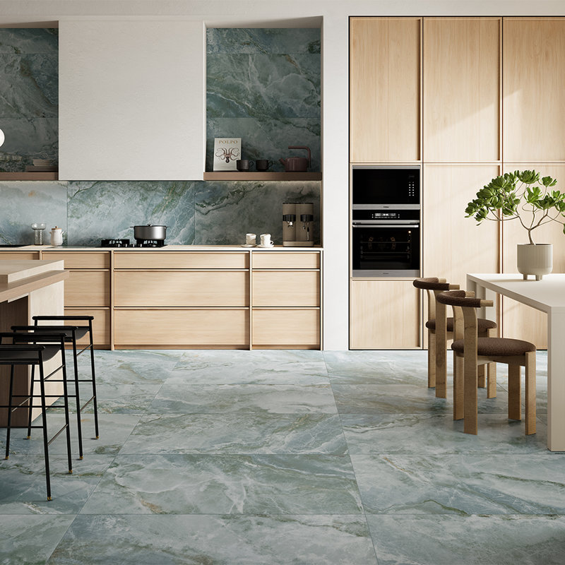 Banff 24" x 48" Matte Porcelain Floor and Wall Tile, Onice Jade