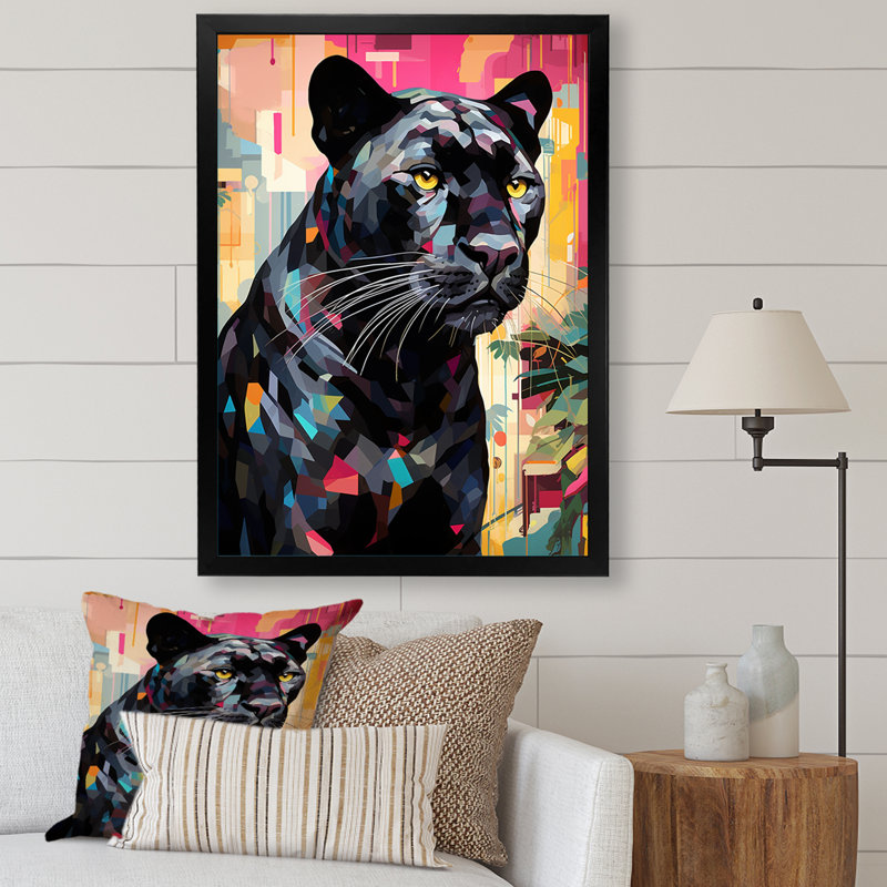 Popart sur fond noir, H 20 po x l 12 po x P 1 po, Cadre photo noir