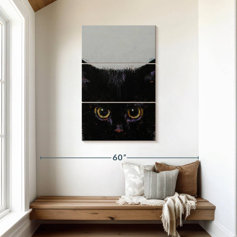 Chaton Brampt noir, H 45 po x l 28 po