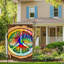Drapeau hippie à double face Tie Dye Rainbow Peace Tree, 12 x 18 po