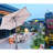 Sturdy Red Striped Patio Umbrellas With Solar Led, Steel Frame For Outdoor-747960209