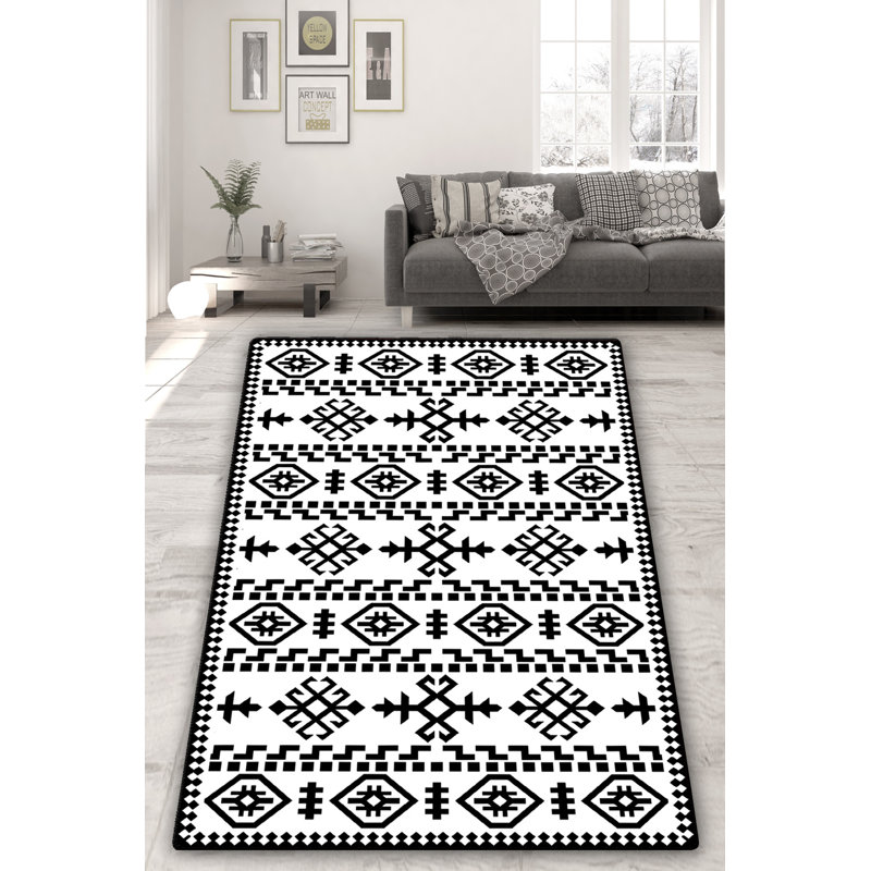 Stylish Area Rug, 4.6 x 6.2 Feet, 100% Polyester, 0.4 in Pile Height | Antibacterial, Non-Slip Underside, Machine Washable | Perfect for Living Room, Bedroom, and Dining Spaces, Durable & Easy to Maintain