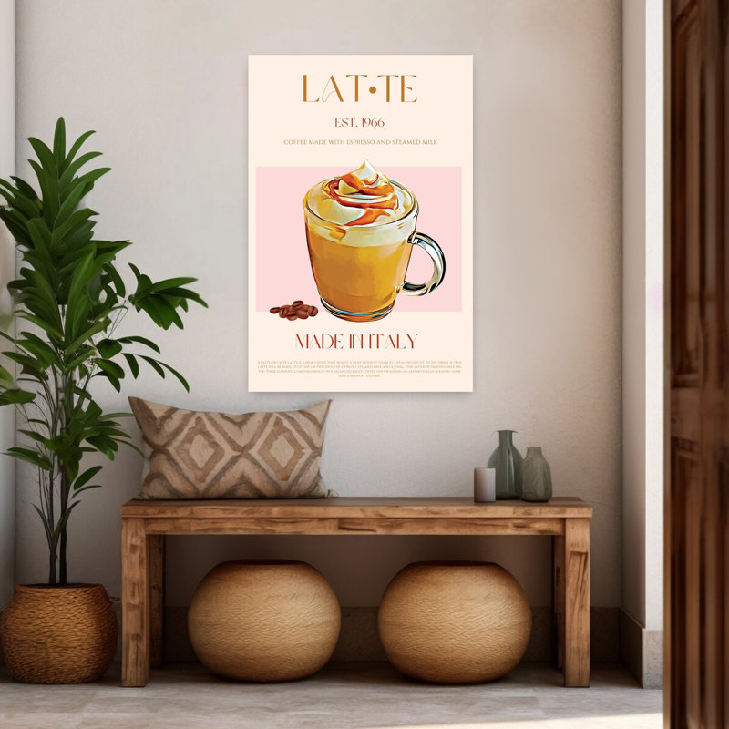 «Sweet Caramel Latte», art mural contemporain, H 48 po x l 32 po
