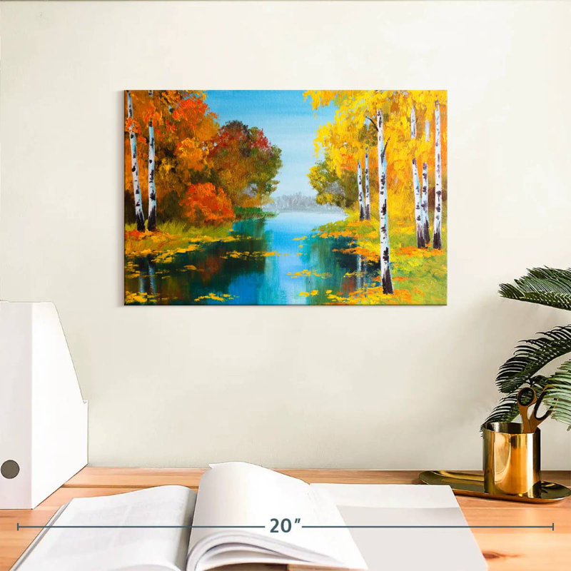 Bouleaux Autumn River, H 8 po x l 12 po