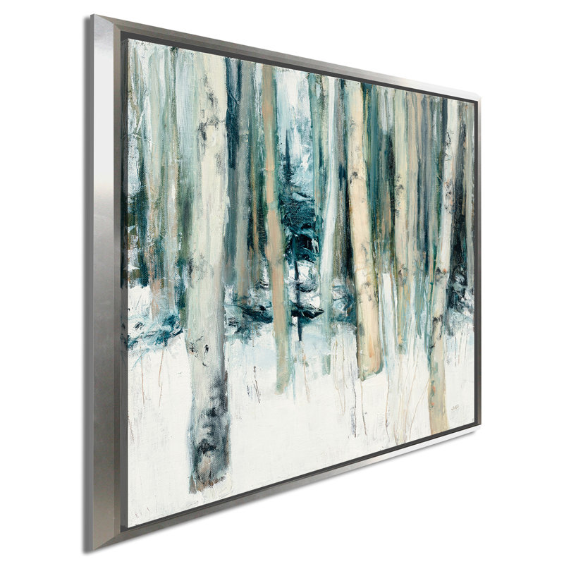 «Winter Woods II», reproduction de peinture acrylique, H 21,5 po x l 21,5 po x P 2 po, Cadre flottant argent