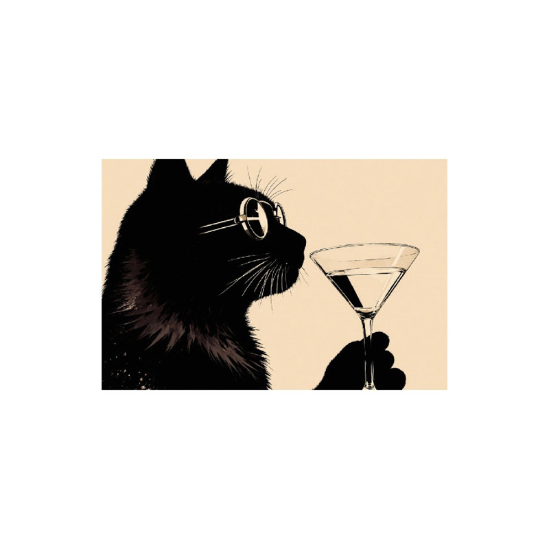 Tapis de bain élégant pour chat noir, 16 x 24 po