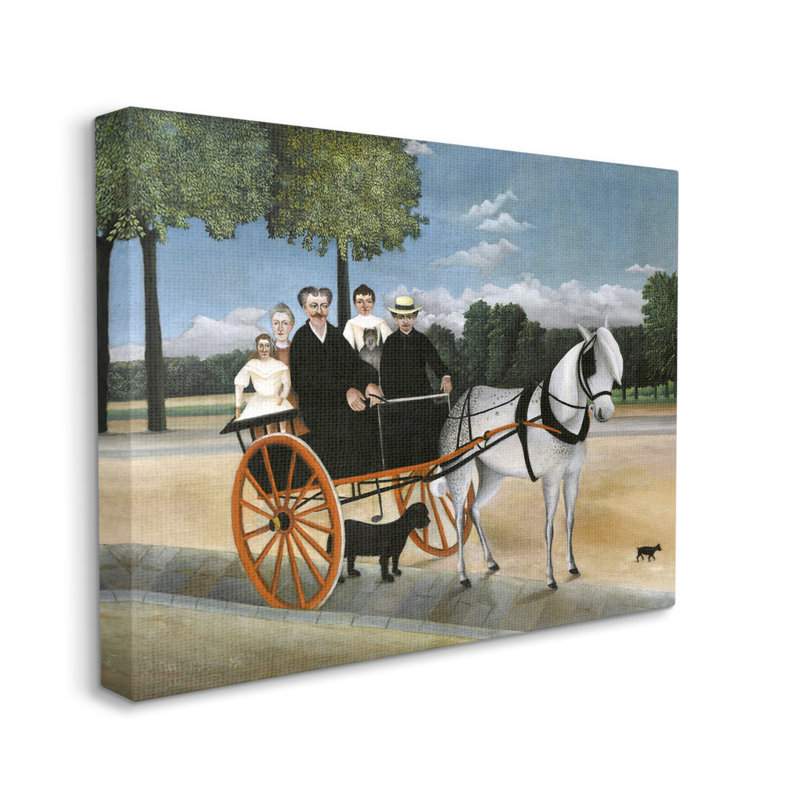 La Carriole du Père Junier par one1000paintings - peinture sur toile tendue, H 30 po x l 40 po x P 1,5 po, Toile tendue