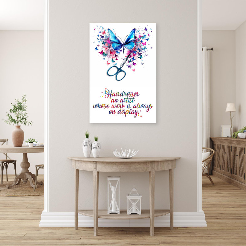 Coiffeur, artiste, reproduction d'art graphique sur toile tendue, H 14 po x l 11 po x P 1,25 po