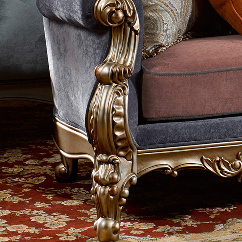 Classical charm hand-carved chair, Left Hand Facing