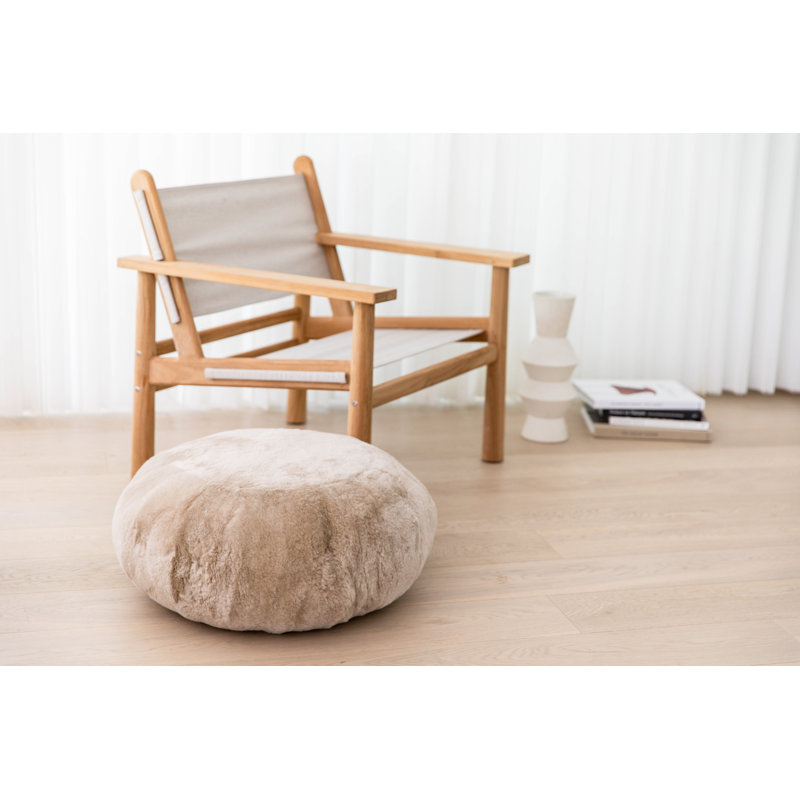  Repose-pieds Furniture Shearling Round Nappa, Nappa