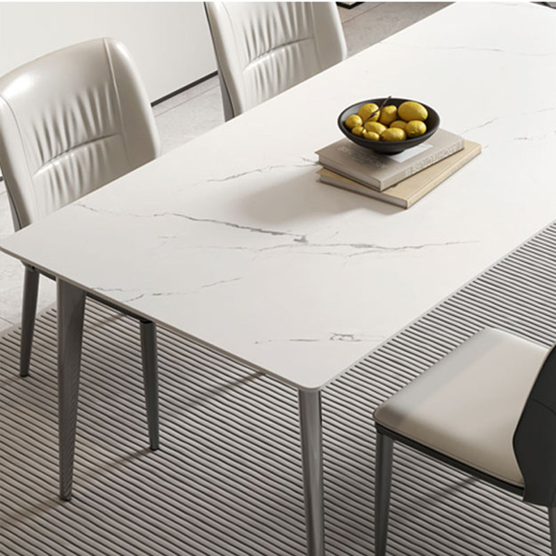 Chaise en acier au carbone et table en pierre en acier inoxydable, H 29,52 po x L 62,99 po x l 31,49 po