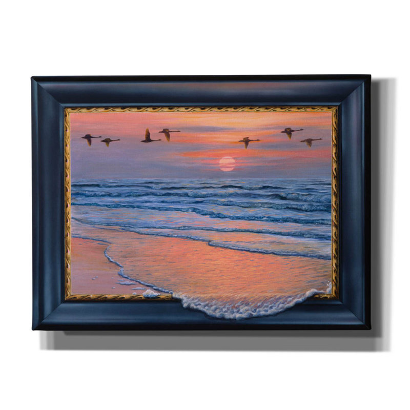 «Sundown With Swans» par Harro Maass, art mural sur toile, L 16 po x H 12 po x P 0,75 po