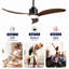 6-Speed Reversible DC Motor Propeller-Inspired Ceiling Fan No Light, White-130156581