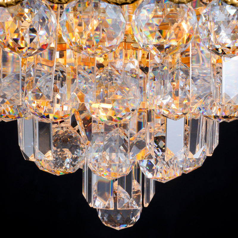 Aritomo 8-Light Empire Chandelier Unique Tiered Crystal Lighting, 23.6" H x 19.7" W x 19.7" D