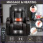 Fauteuil inclinable électrique inclinable avec massage en 8 points Chaleur lombaire, capacité de 350 lb, port USB, porte-gobelets | Noyer brun