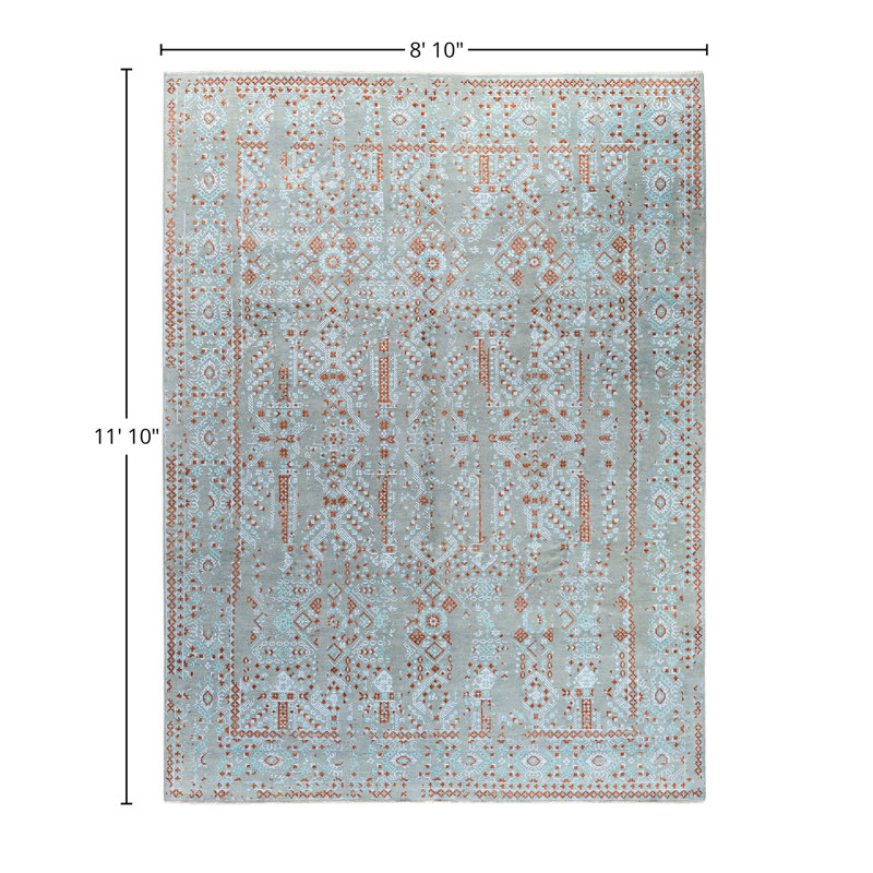Overdyed One-of-a-Kind 8' 10" X 11' 10" Hand Knotted Area Rug
