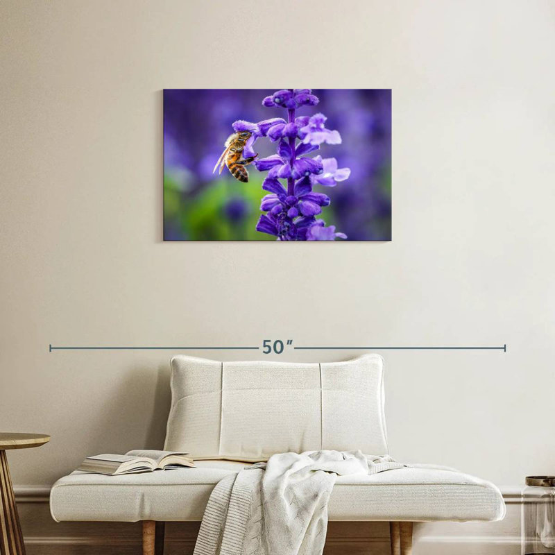 Brampt Flower And Bee, 20" H x 30" W