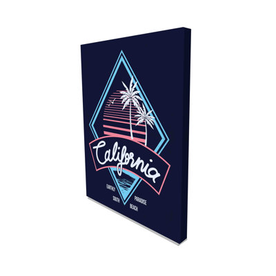 Vintage Retro California Slogan - No Frame Print on Canvas