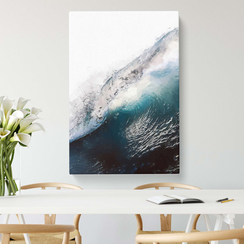 Under The Wave In Abstract - Wrapped Canvas, 91cm H x 60cm W x 3cm D