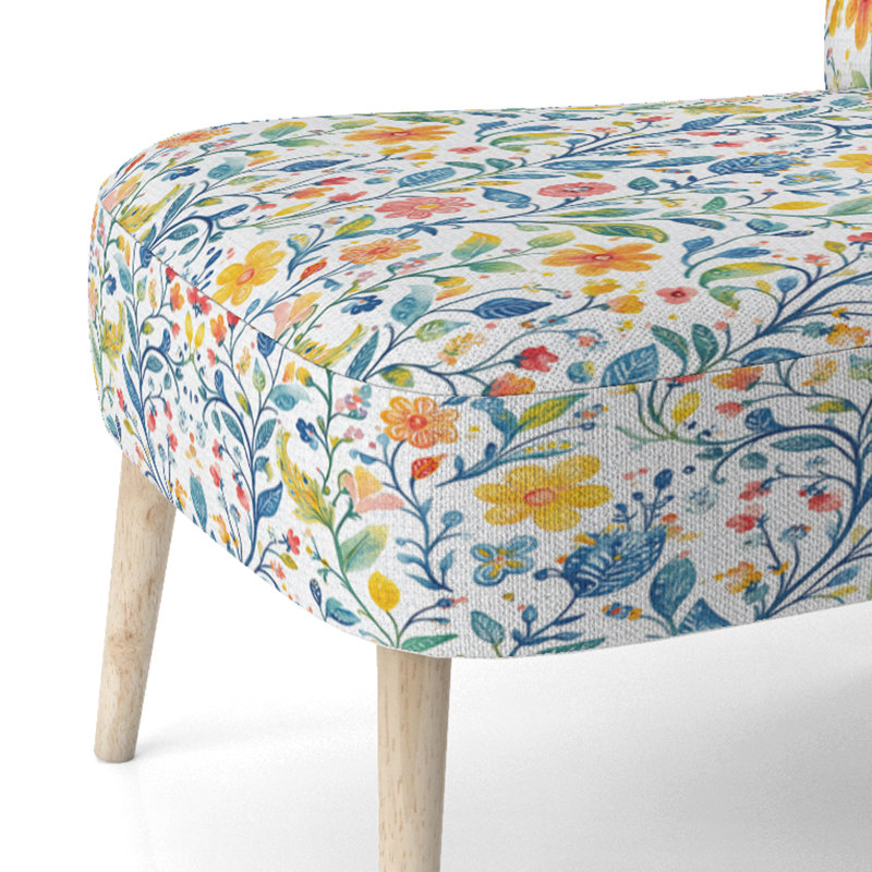 Chaise d'appoint rembourrée Boho, Chaise d'appoint sans accoudoirs