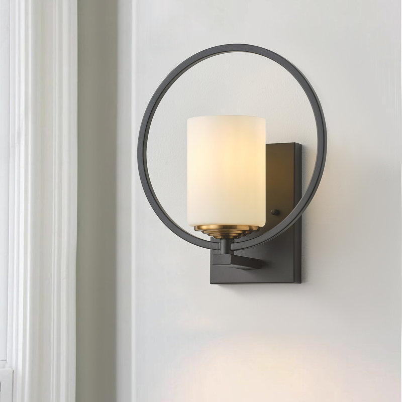 1-Iron circular dimmable glass wall lamp