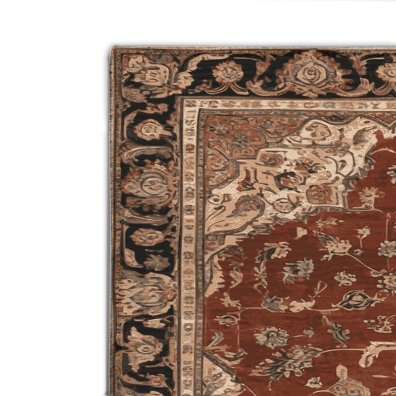 Tapis d'intérieur et d'extérieur brun Persian, Rectangulaire 2 pi x 3 pi