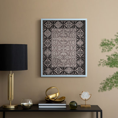 «Vintage Abstract Print CXC III», reproduction encadrée - bois massif