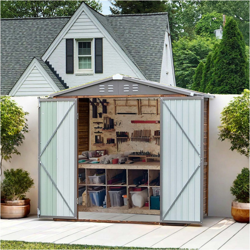 4*6FT Iron-Wood Combination Tool Shed – A Perfect Blend of Nature and Functionality, 48.23" * 72.24" * 75.59"