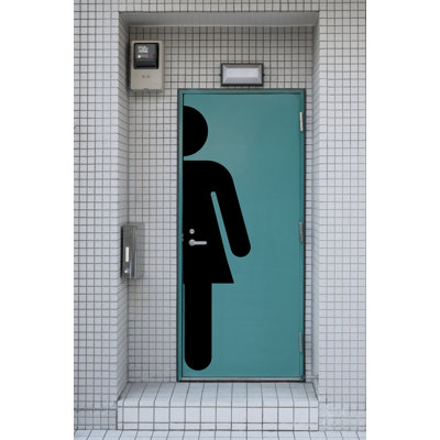 Bathroom Woman Sign Decal, Bar Restaurant Toilett Door Decal, Bathroom Door Sign, Man Woman Modern Signs Vinyl Bathroom Door Stickers, WC 687DLU-WOMANSIGN