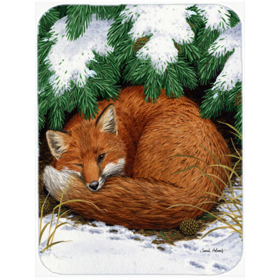 Fox Nap Time Glass Cutting Board