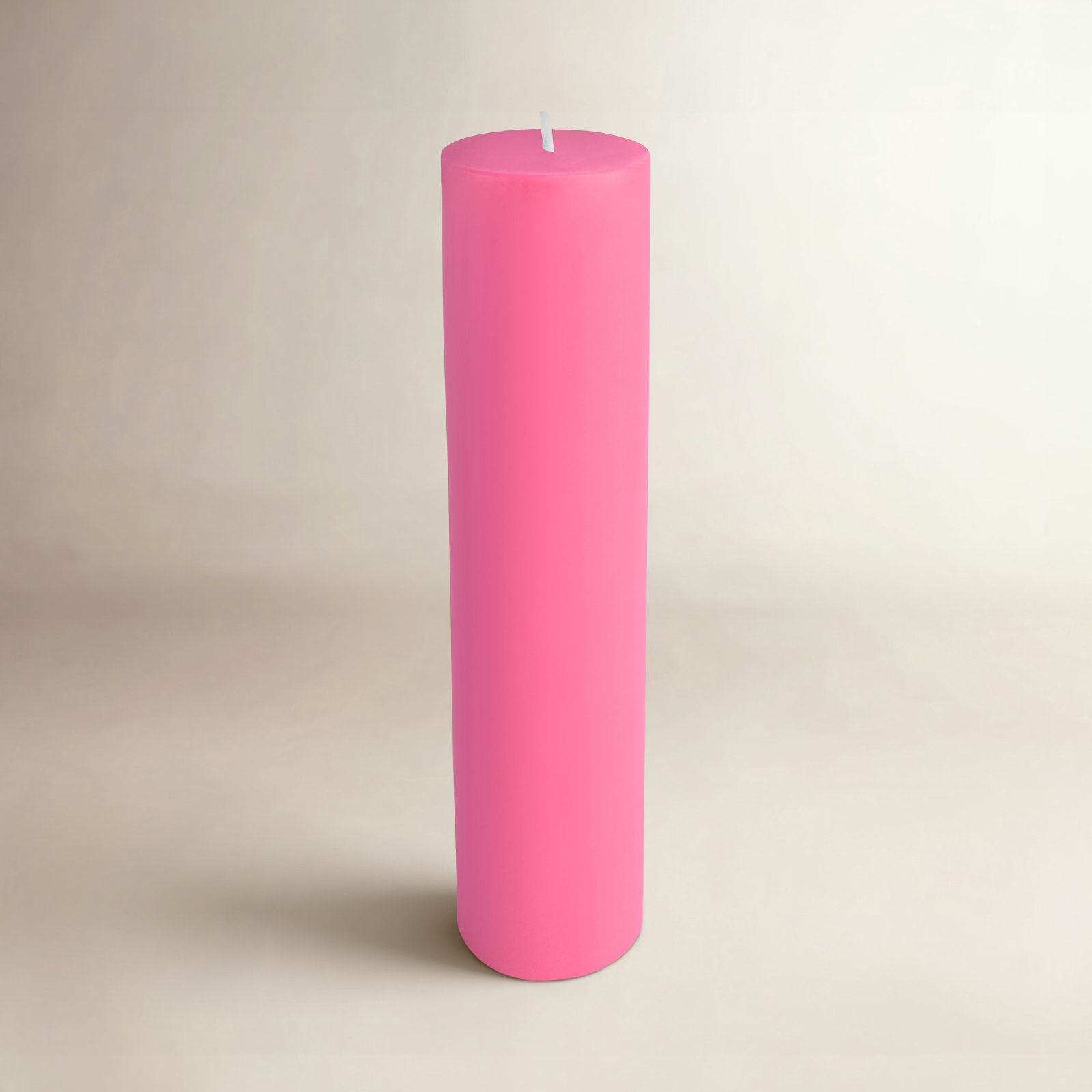 Oliva Unscented Pillar Candle, Hot Pink, 4, 9" H x 2" W x 2" D