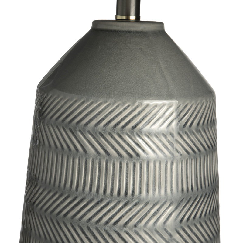 Lampe de table en cristal Lohan, gris