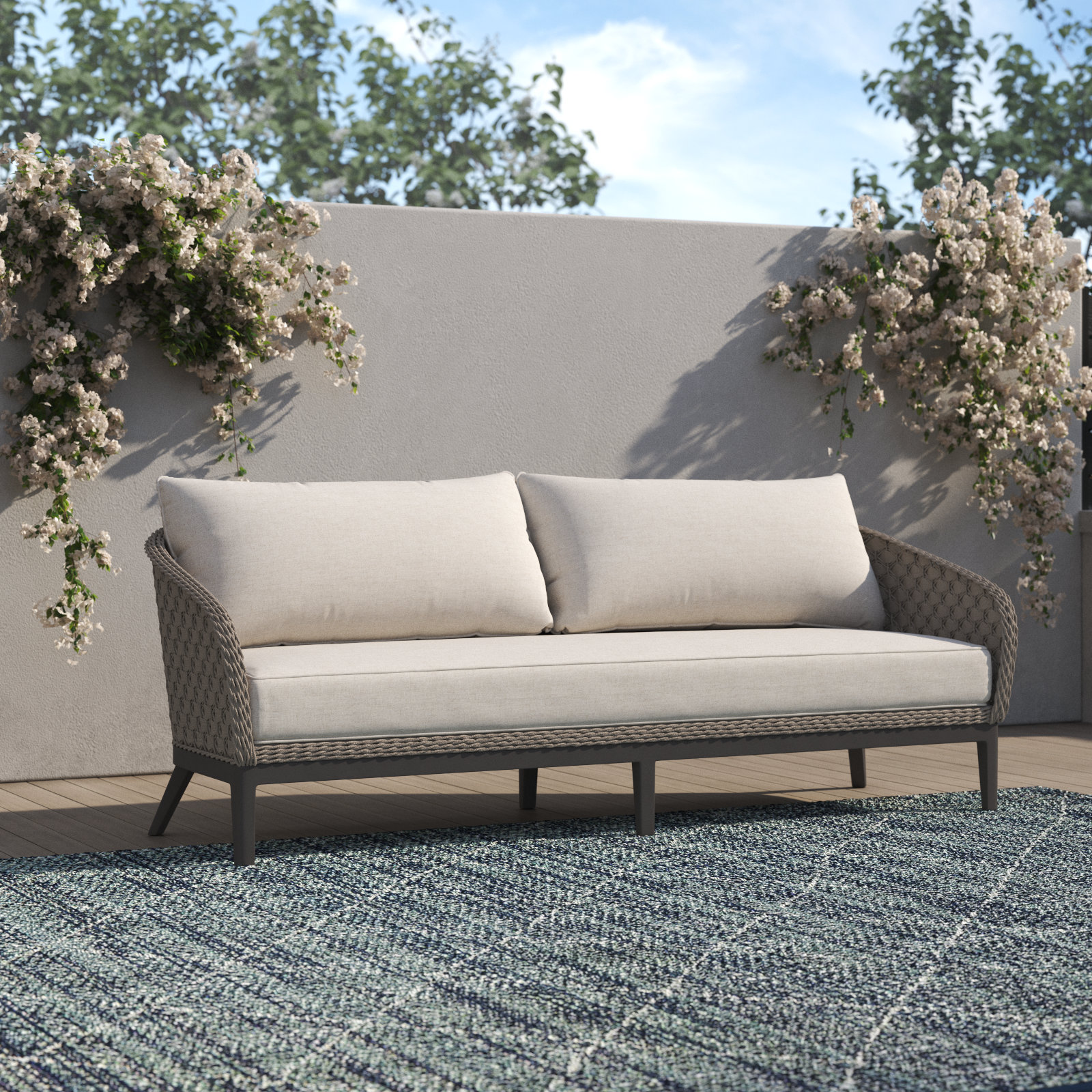 Aberdeen 87" Sunbrella® Patio Sofa, Echo Ash Sunbrella®