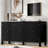 Toribia Artistic Sideboard with Curved Swirl Patterned Doors and Adjustable Shelves-1089691561