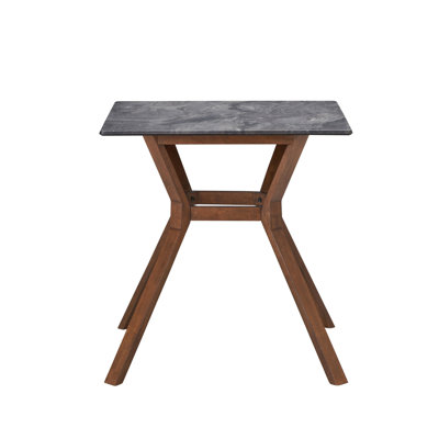 Table à hauteur de comptoir carrée en noyer naturel Paladina