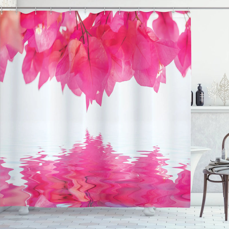 Ensemble de rideau de douche Nature Leaves on River, H 75 po x l 69 po