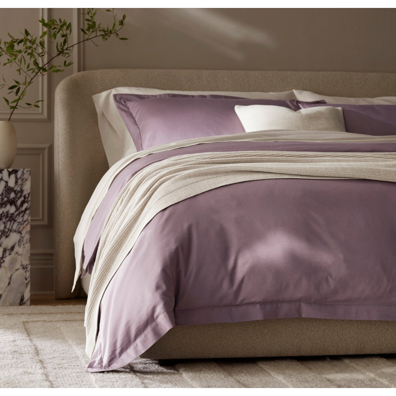 Signature Hemmed Duvet Set, Plum, Full Duvet Cover + 2 Standard Shams