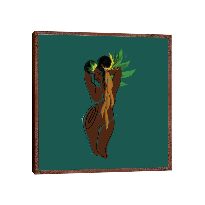Teal by DeeLashee - Print on Canvas, Classic Brown Wood Framed, 66.04 cm H x 66.04 cm W