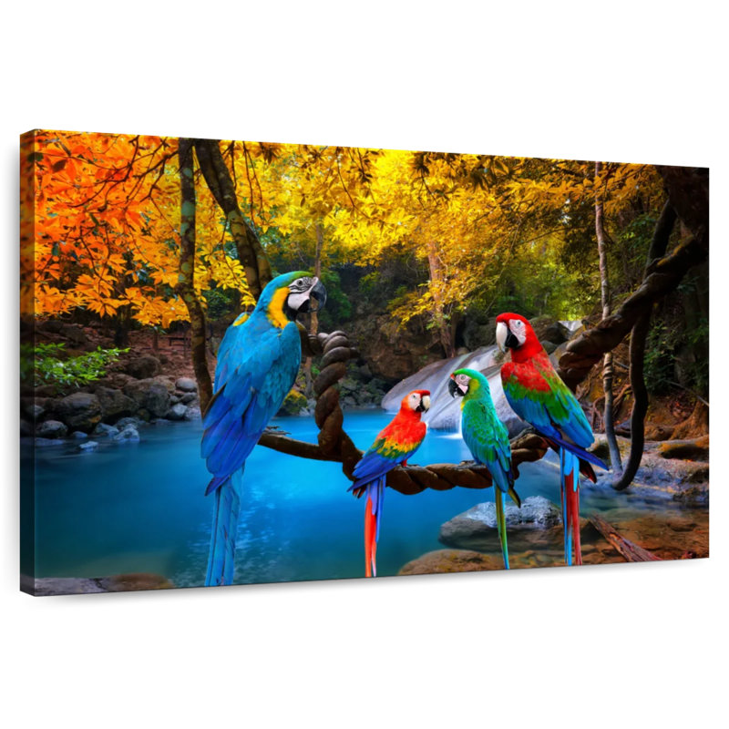 Brampt Safari Parrots, 30" H x 45" W