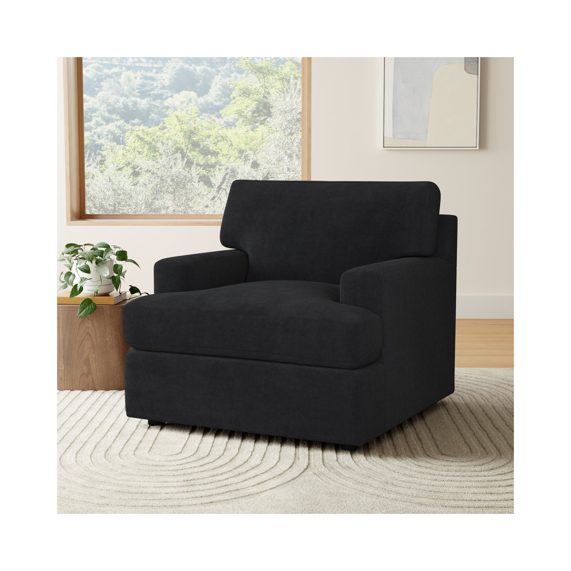 Cleo Upholstered Custom Accent Chair, Bella Gunmetal Performance Velvet