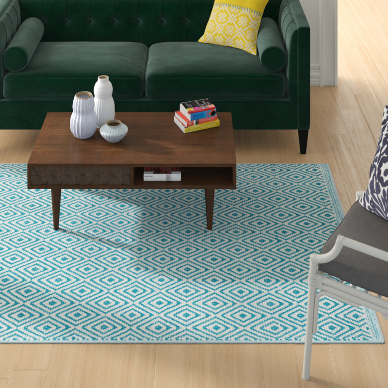 Dryden Hand Woven Cotton Geometric Rug, Rectangle 4' x 6'