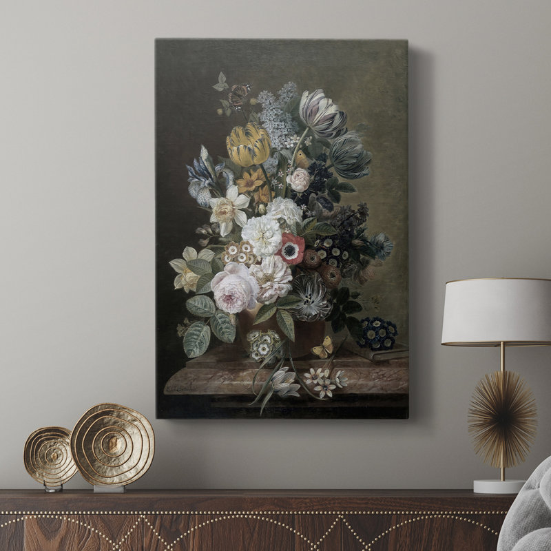 Imprimé floral rétro Lxxx - galerie Cavas, H 60 po x l 40 po