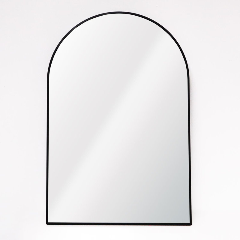 Metal Wall Mirror, 90cm H x 60cm W, Black