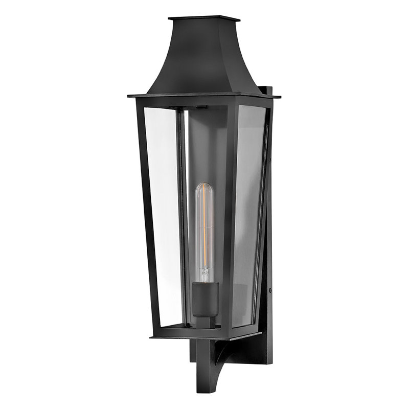 Georgetown 1 - Light Outdoor Wall Lantern, Black, 21.75" H x 7" W x 8" D