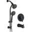 Douche noire matte avec barre coulissante en acier inoxydable de 26 po, deux têtes, débit de 1,8 gallon par minute, jet de massage pulsé noir, pluie / brouillard