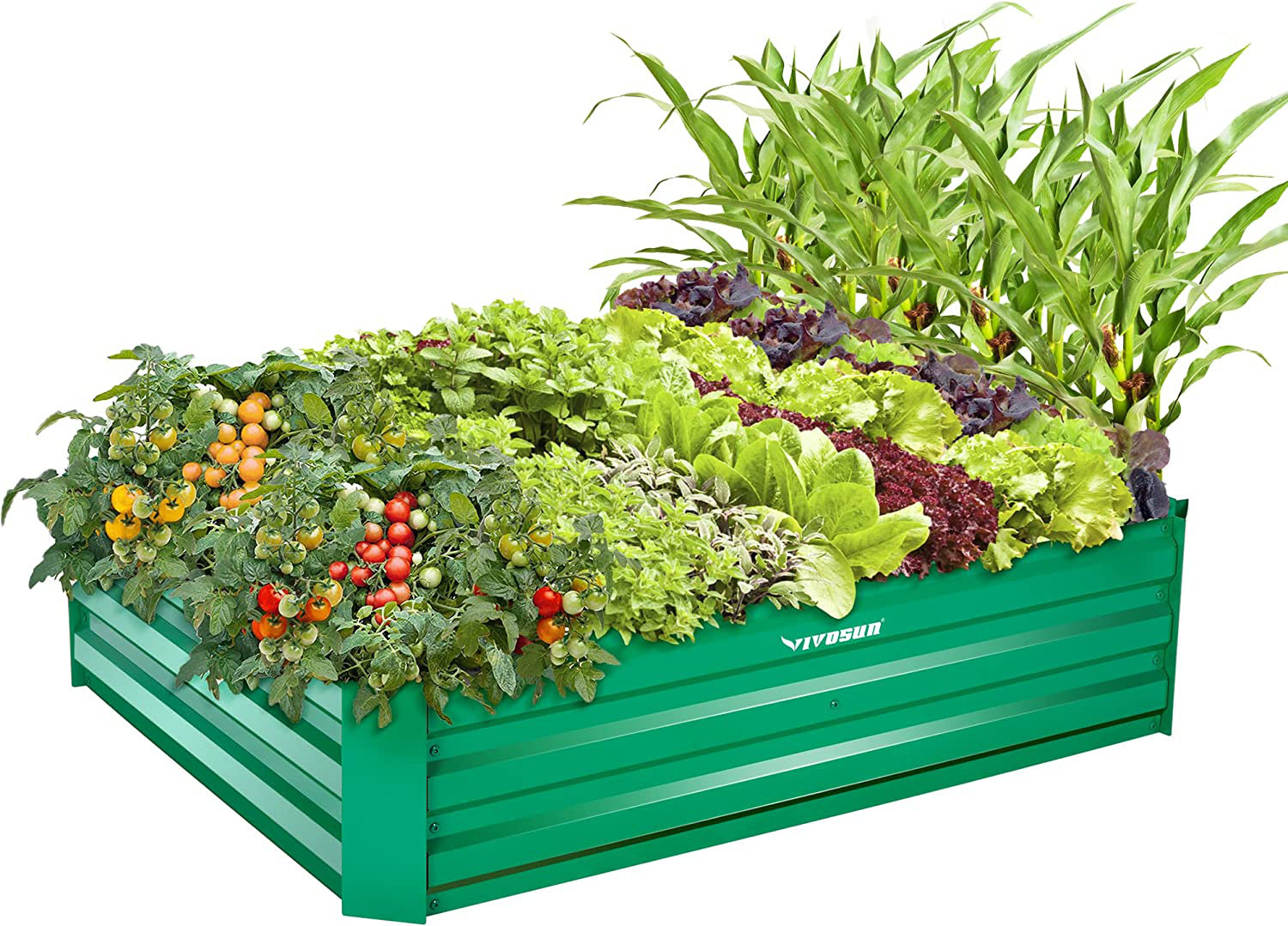 VIVOSUN Galvanized Raised Garden Beds with Gloves for Outdoor Gardening
