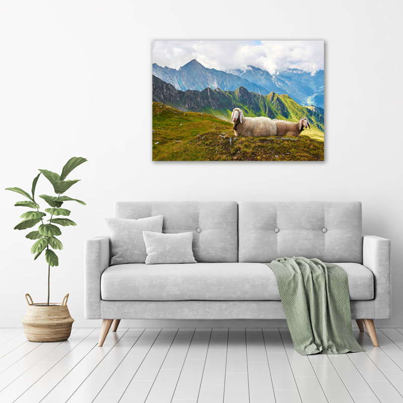 Sheep in the Alps 1 Piece Wrapped Canvas Wall Art