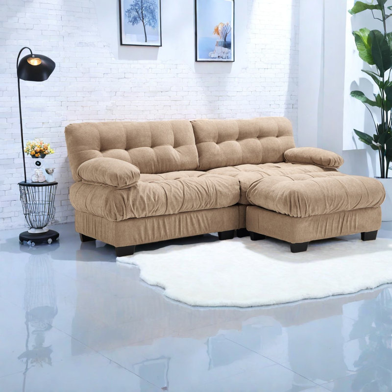 Canapé modulaire à assise profonde, canapé en forme de L moderne pour la maison