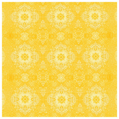 Yellow Mandala Pattern Double Sided Throw Pillows
