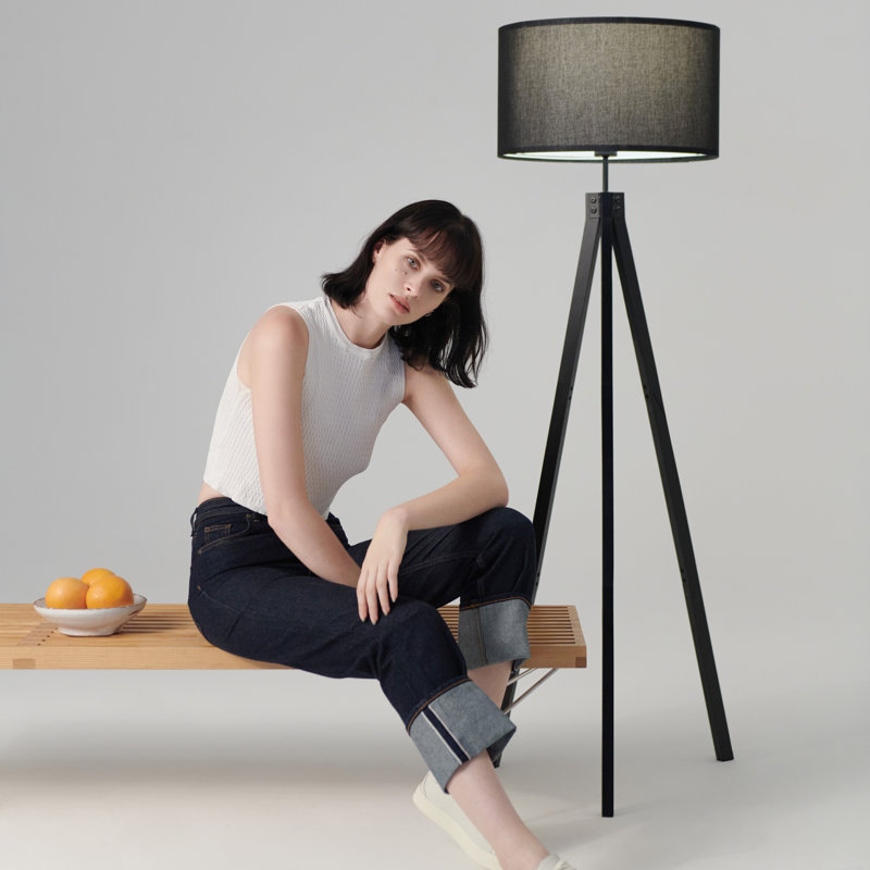 Black Tripod Floor Lamp with 3-Way Switch for Kids' Nursery